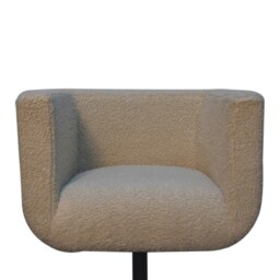 Rackhams Cream Boucle Swivel Chair - thumbnail 5