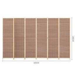 Rackhams Brown Bamboo Woven 6-Panel Folding Room Divider - thumbnail 3