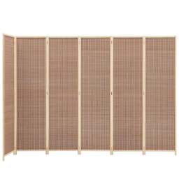 Rackhams Brown Bamboo Woven 6-Panel Folding Room Divider - thumbnail 4