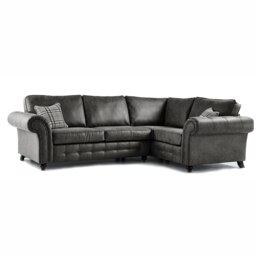 Rackhams Oakland 4 Seater Leather Corner Sofa Chesterfield Style - Tan - Right Hand Facing - thumbnail 3