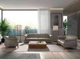 Rackhams Chester sofa in grey leather 6187/6188 - 262 x 104 x 82 - 3 - thumbnail 5