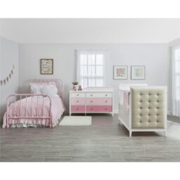 Rackhams Poppy 6 DRW Dresser with Changer White/Pink - White - thumbnail 2