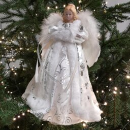 Rackhams 30cm Premier Lit Angel Christmas Tree Topper with Warm White LEDs - thumbnail 2