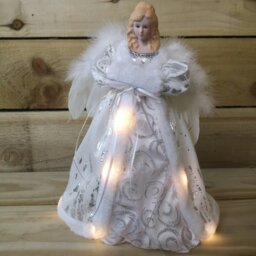 Rackhams 30cm Premier Lit Angel Christmas Tree Topper with Warm White LEDs - thumbnail 3