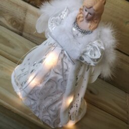 Rackhams 30cm Premier Lit Angel Christmas Tree Topper with Warm White LEDs - thumbnail 5