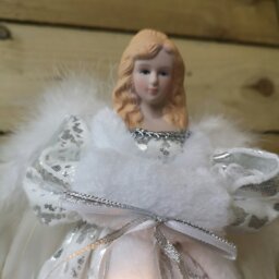 Rackhams 30cm Premier Lit Angel Christmas Tree Topper with Warm White LEDs - thumbnail 4