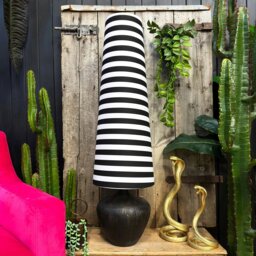 Rackhams Oversized Cone Lampshades in Monochrome Circus Stripe - Queen - thumbnail 2