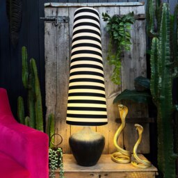 Rackhams Oversized Cone Lampshades in Monochrome Circus Stripe - Queen - thumbnail 1