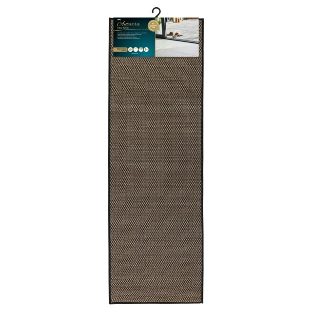 Rackhams Antarra Machine Washable Entrance Runner Doormat, 50x150cm - Black/Brown - image 1