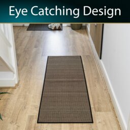 Rackhams Antarra Machine Washable Entrance Runner Doormat, 50x150cm - Black/Brown - thumbnail 5