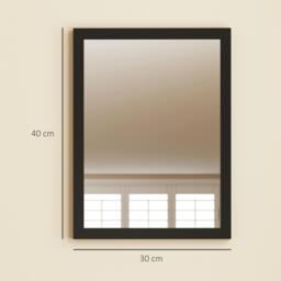 Rackhams 30 x 40 cm Wall Bathroom Mirror, Vanity Mirror, Set of 2 - Black - thumbnail 3
