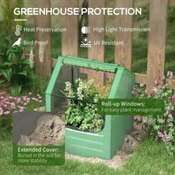 Rackhams 61 x 61cm Garden Planter Bed, with Cover - Green and Silver - thumbnail 4