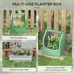 Rackhams 61 x 61cm Garden Planter Bed, with Cover - Green and Silver - thumbnail 3