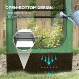 Rackhams 61 x 61cm Garden Planter Bed, with Cover - Green and Silver - thumbnail 5