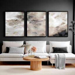 Rackhams Home decor items - set of 3 Neutral wall art prints - 16 x 22 inches / 40.65 cm x 56 cm - Polyester Canvas 260 gsm - Canvas wrapped - thumbnail 2