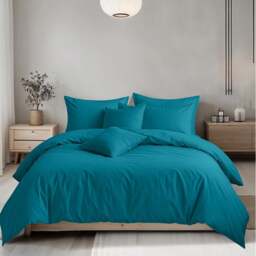 Rackhams Plain Dyed Easy Care Polycotton Duvet Cover And Pillowcase/s Set Bed Linen - Red - Single - thumbnail 6