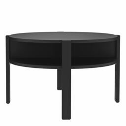 Rackhams Tobago Round Coffee Table with Open Shelf in Black - 45.5 x 74.4 x 74.4 cm - 1 - Wood - thumbnail 2