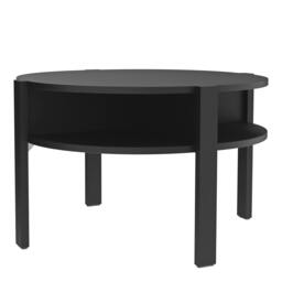 Rackhams Tobago Round Coffee Table with Open Shelf in Black - 45.5 x 74.4 x 74.4 cm - 1 - Wood - thumbnail 3