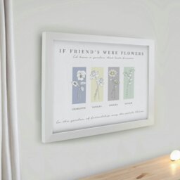Rackhams Personalised Birth Flower Family of 4 White Framed Print - thumbnail 2