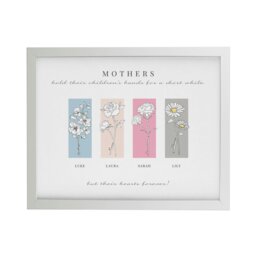 Rackhams Personalised Birth Flower Family of 4 White Framed Print - thumbnail 4