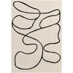 Rackhams Pisa-Modern Off-White Black Rug - 80 x 220 cm - thumbnail 3