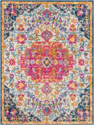 Rackhams Floransa-Vintage Orange Yellow Blue Beige Traditional Boho Rug - 80 x 220 cm - thumbnail 3