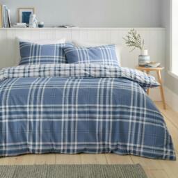 Rackhams Kelso Check Blue Duvet Cover Set - Double - thumbnail 1