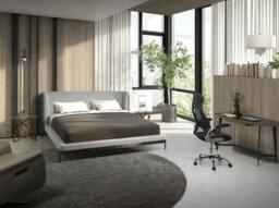 Rackhams Light Grey Fabric and Dark Grey Leatherette Bed 7156 - thumbnail 4