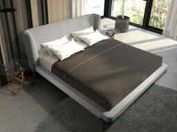 Rackhams Light Grey Fabric and Dark Grey Leatherette Bed 7156 - thumbnail 3