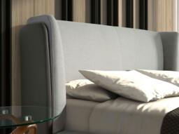 Rackhams Light Grey Fabric and Dark Grey Leatherette Bed 7156 - thumbnail 5