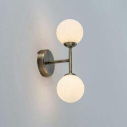 Rackhams Lior 2-Light Antique Brass Wall Light - thumbnail 2