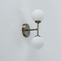 Rackhams Lior 2-Light Antique Brass Wall Light - thumbnail 3