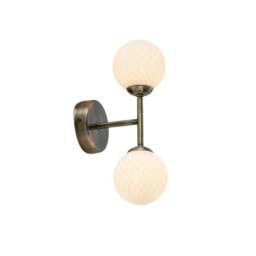 Rackhams Lior 2-Light Antique Brass Wall Light - thumbnail 4