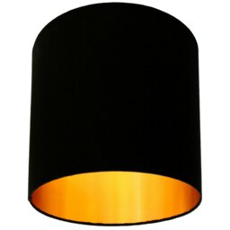 "Rackhams Jet Black Cotton Lampshade with Gold Foil Lining - 30cm Diameter x 20cm Height / (12"" x 8"")" - thumbnail 6