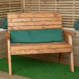 Rackhams 99 x 20 x 5cm Cushion Back for 2 Seater Wooden Garden Bench in Green - thumbnail 4