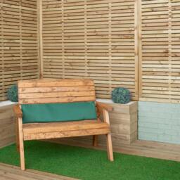Rackhams 99 x 20 x 5cm Cushion Back for 2 Seater Wooden Garden Bench in Green - thumbnail 2