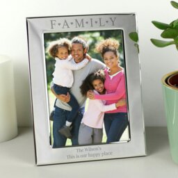 Rackhams Personalised Silver 5x7 Family & Hearts Photo Frame - thumbnail 4