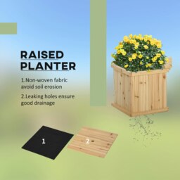 Rackhams Wooden Garden Planter & Bench Combination Garden Raised Bed Natural - thumbnail 4