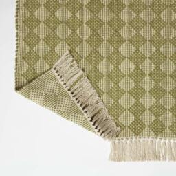 Rackhams Lima Handwoven Green Cotton Textured Rug - 120 x 170 cm - thumbnail 5