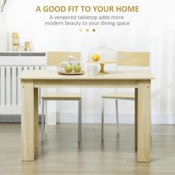 Rackhams Dining Table for 4-6 People, Wood Effect Tabletop - Oak & White - thumbnail 5
