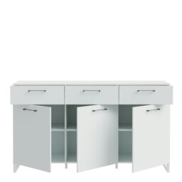 Rackhams Sali 3 Door 3 Drawer Chest in Light Grey - Grey - Matt - Melamine - thumbnail 4