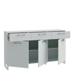 Rackhams Sali 3 Door 3 Drawer Chest in Light Grey - Grey - Matt - Melamine - thumbnail 3
