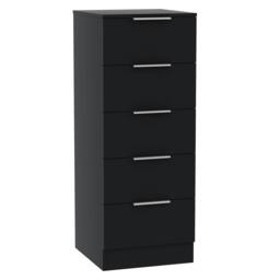 Rackhams Trega 5 Drawer Narrow Chest, Black - Grey - thumbnail 2