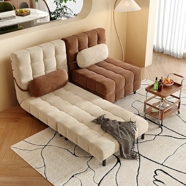 Rackhams Mendez Single Sofa Bed, Two Seater Sofa Bed, Corduroy - Brown - 80cm - image 1