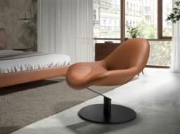 Rackhams Brown Leatherette Swivel Armchair 5116 - Modern - Yes - No - thumbnail 3