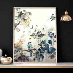Rackhams Living room wall art decor - set of 3 Chinoiserie wall art prints - A2 16.54 x 23.39 in / 42 x 59.4 cm - Satin Photo paper 280 gsm - Oak Frame - thumbnail 5