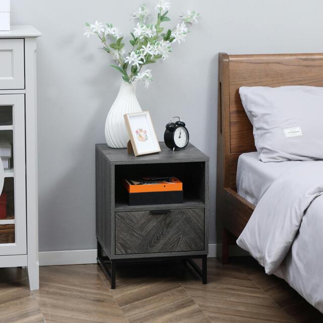 Rackhams Bedside Table, Sofa Side Table W/ Drawer and Shelf Living Room, Bedroom - image 1