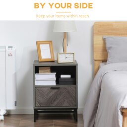 Rackhams Bedside Table, Sofa Side Table W/ Drawer and Shelf Living Room, Bedroom - thumbnail 3