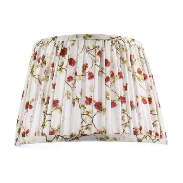 Rackhams Traditional Red and Green Floral Cotton Fabric Pleated Lamp Shade - image 1