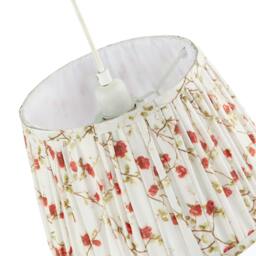 Rackhams Traditional Red and Green Floral Cotton Fabric Pleated Lamp Shade - thumbnail 3